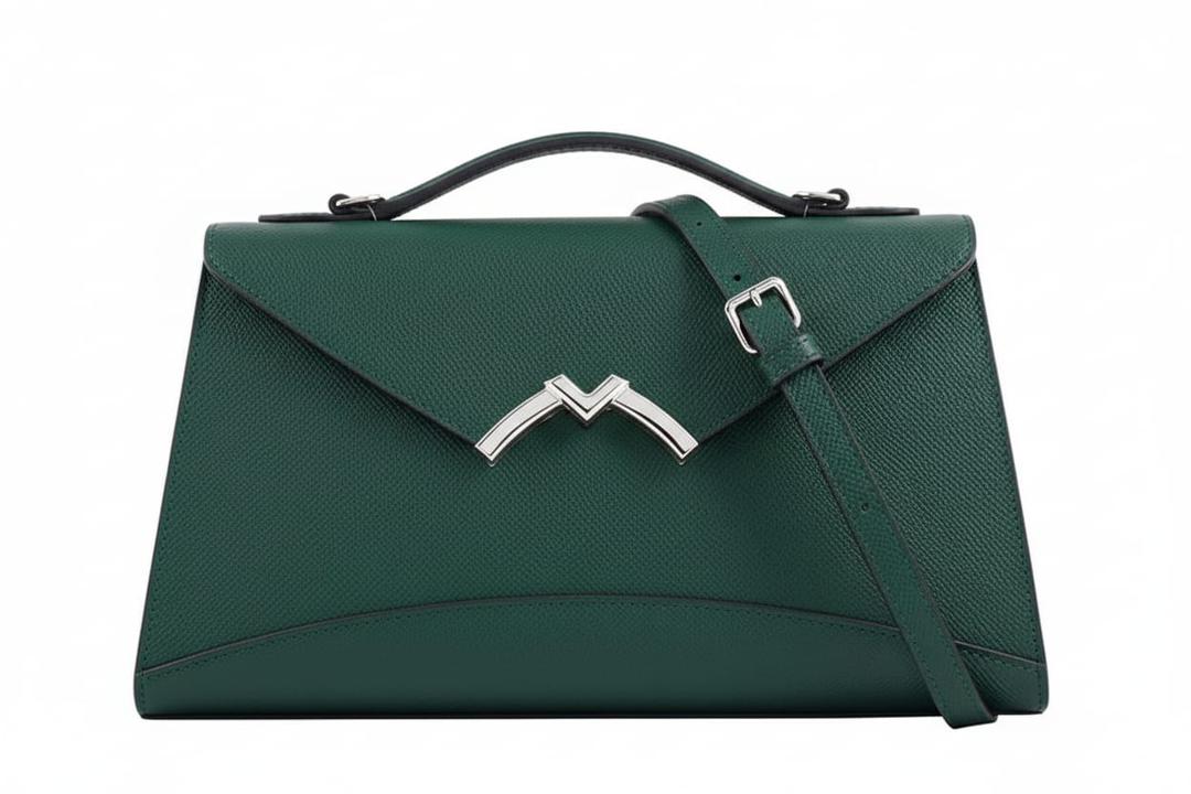 Green Moynat Paris structured handbag with shoulder strap