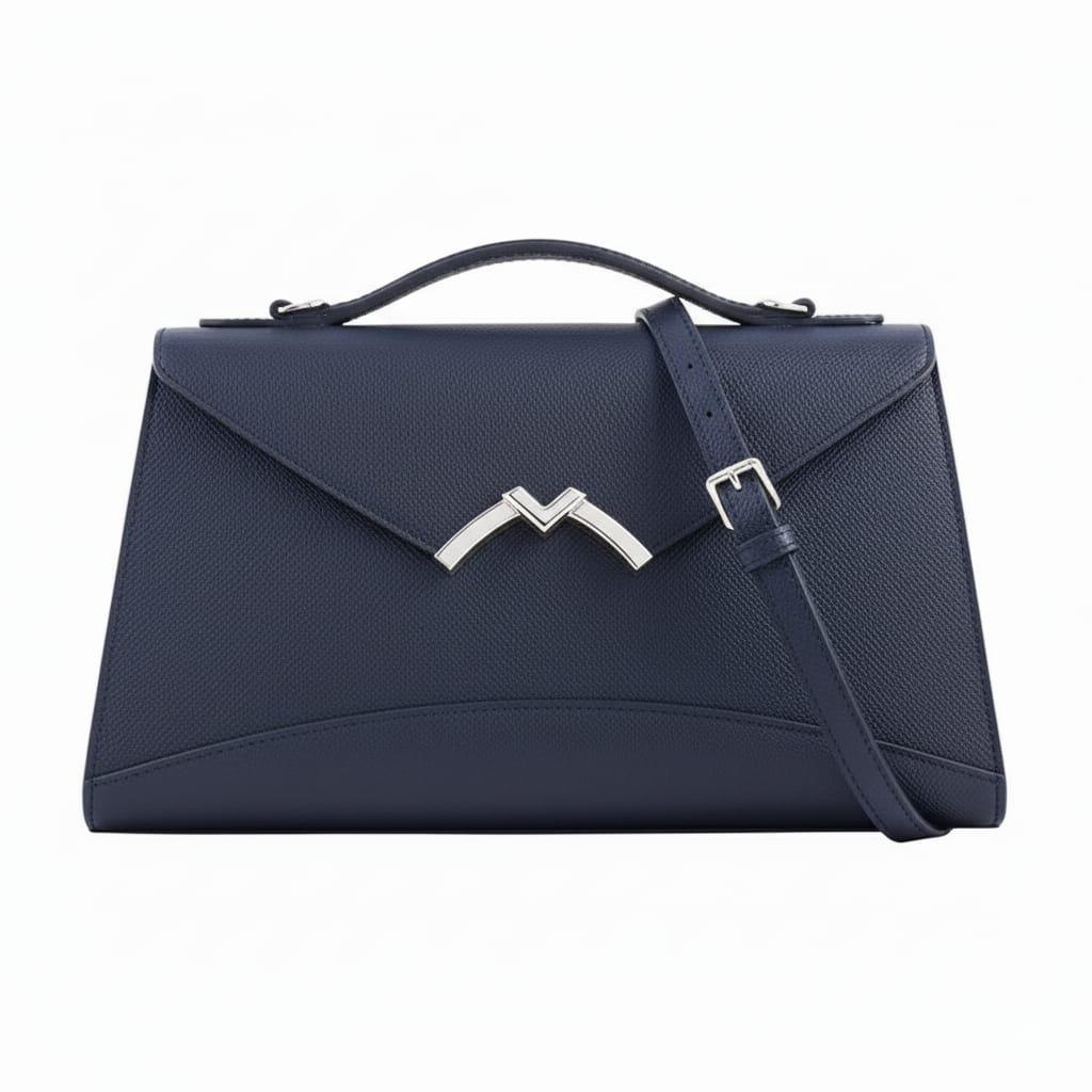 Navy Moynat Paris women’s structured handbag