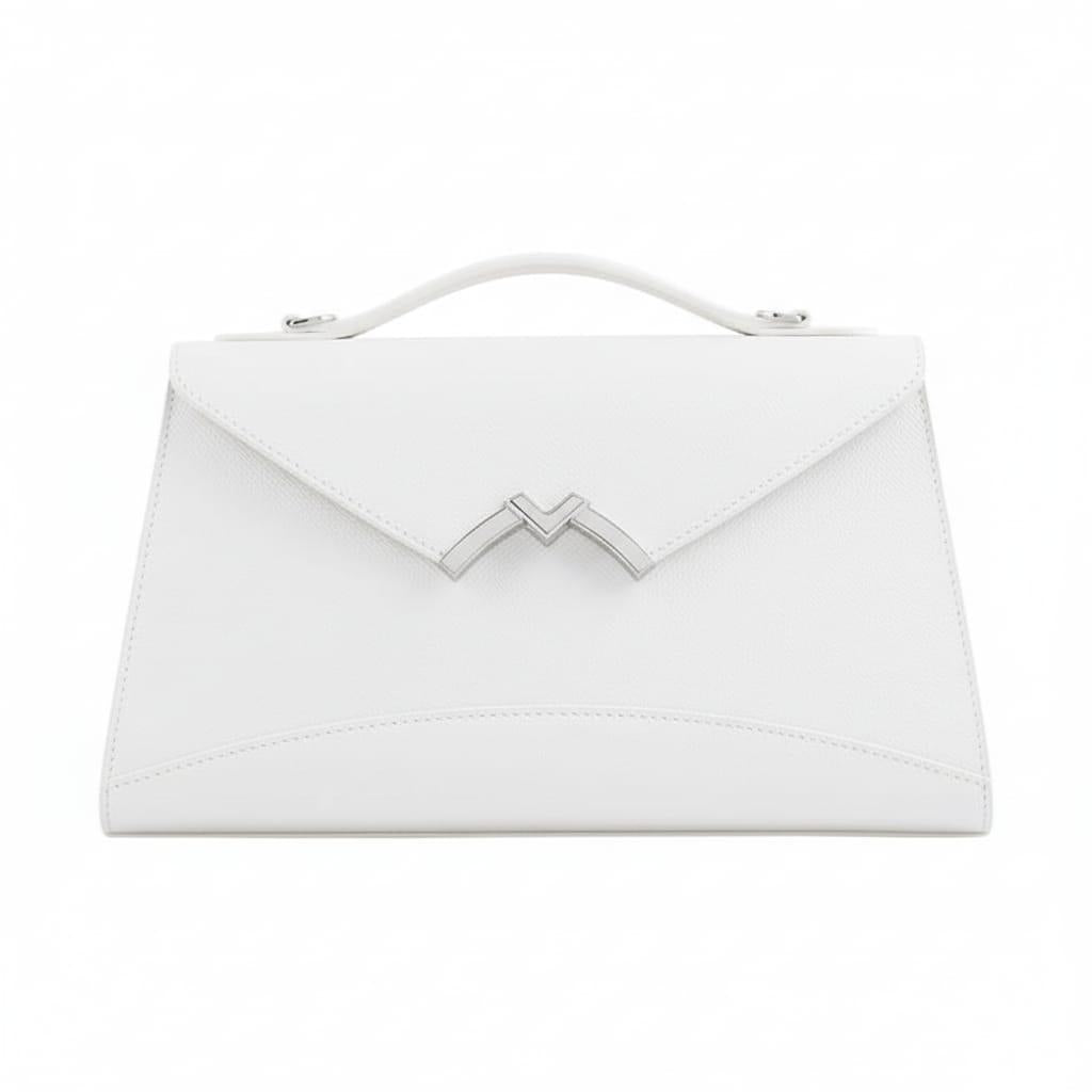 White Moynat Paris structured handbag with top handle