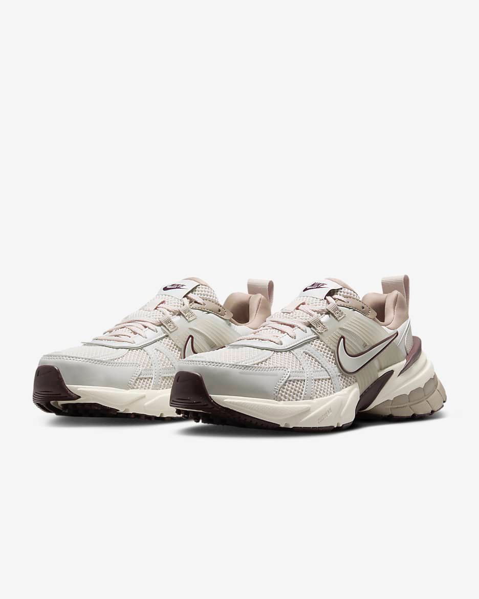 Nike V2K Run cream and beige sneakers side view