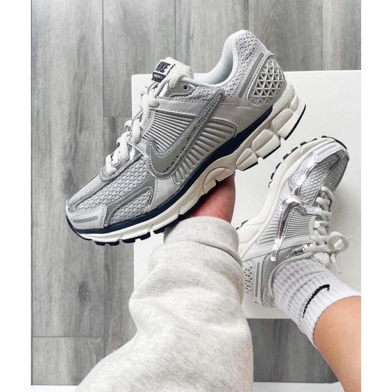Nike Zoom Vomero 5 white and grey sneakers at Meya Luxury Brand