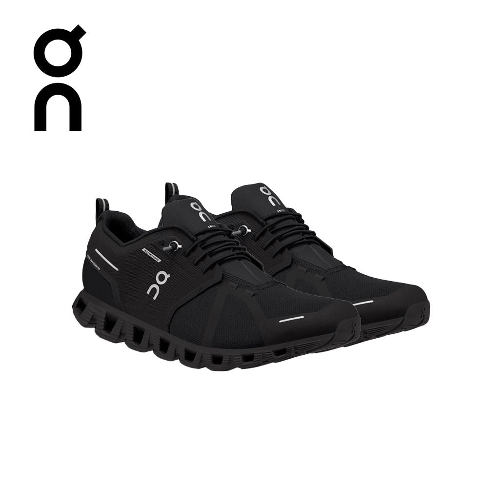 Side view of On Cloudventure Waterproof black trail shoe