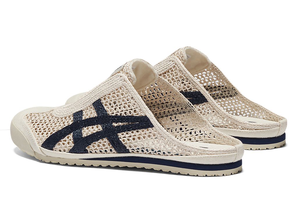 Onitsuka Tiger MEXICO 66 cream blue slip on shoes side view